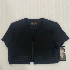 Donna Rocco Black Short Shrug Jacket NWT Formal Special Occasion 6P $186